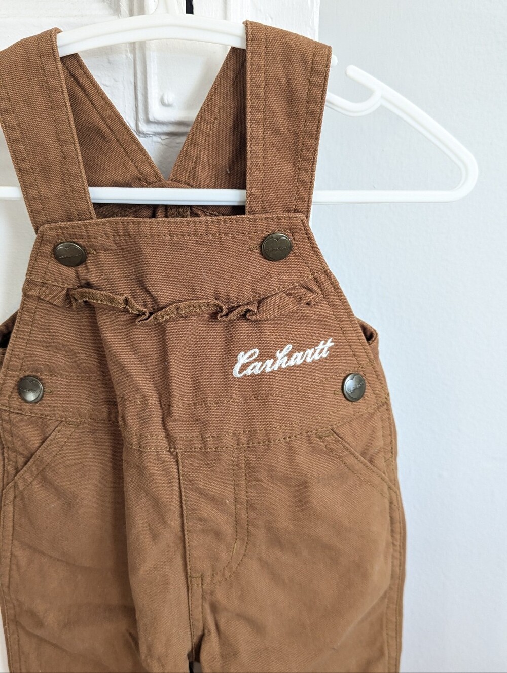 Carhartt Canvas Ruffle Overalls, 9m - Picture 2 of 4